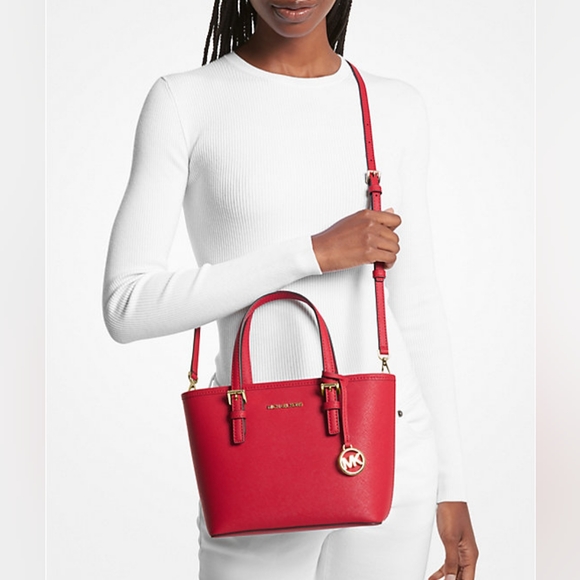 Jet Set Travel Extra-Small Saffiano Leather Top-Zip Tote Bag - Picture 4 of 7